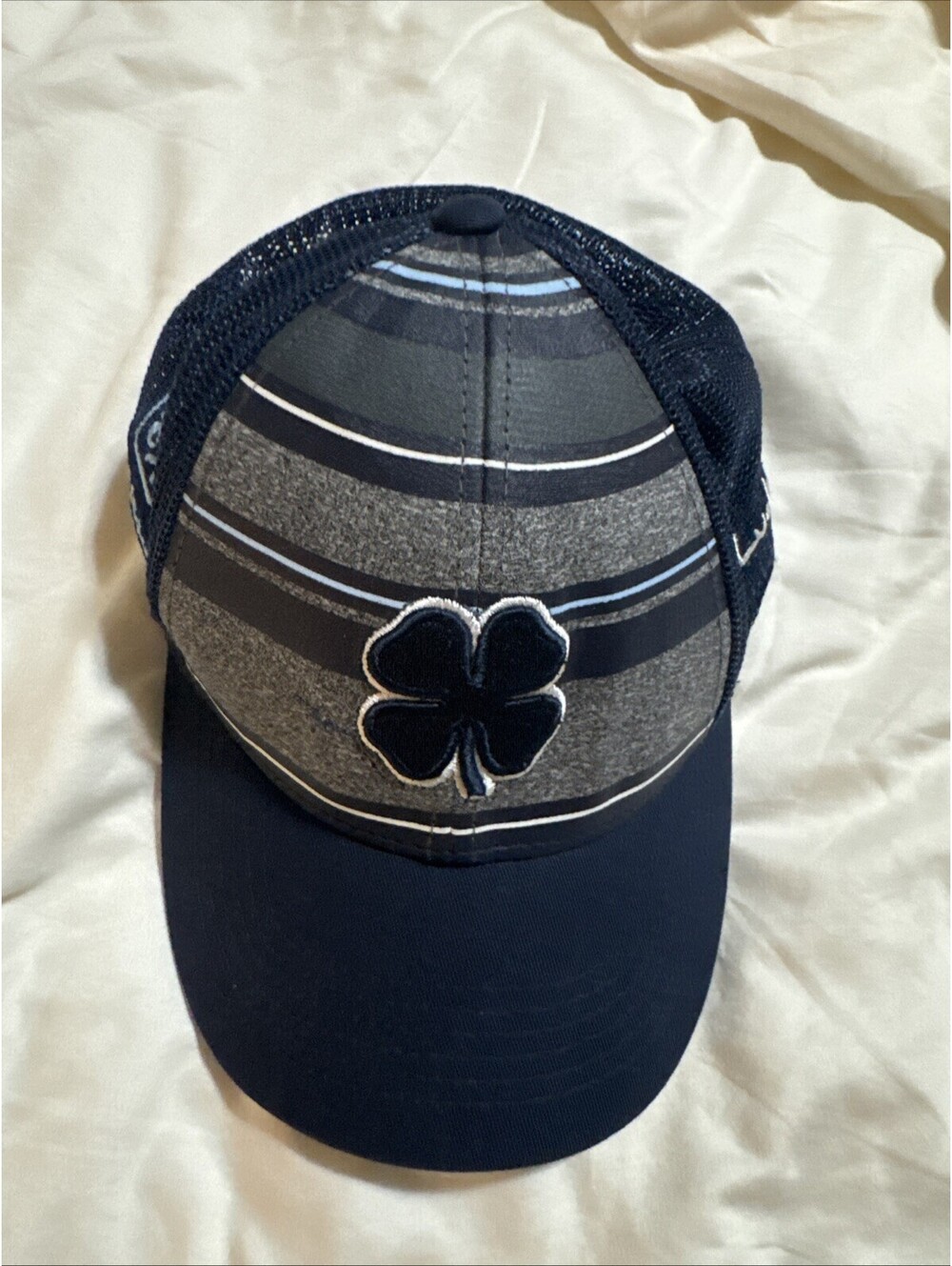 Blue Clover Hat Cap Fitted Trucker Mesh Black Grey Live Lucky Scottsdale Golf